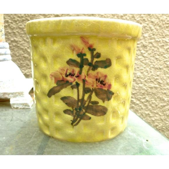 Ceramic Wall Pocket, Green Glazed Herb Planter, Pottery, Wall Vase - Picture 5 of 5